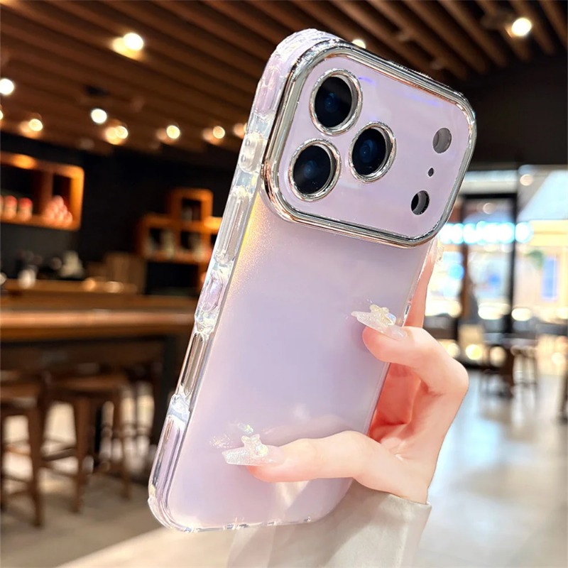Camera Lens Protector - グリッターレーザーオーロラレンズ キャンディカラー 光沢のあるiPhoneケース iPhone 18 16