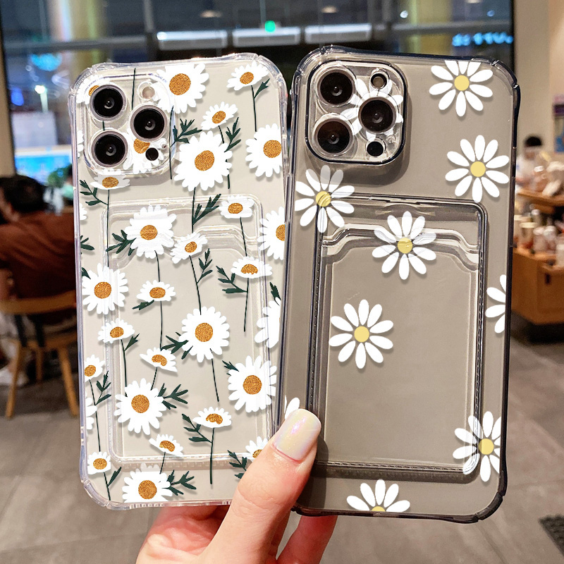 Phone Cases With Wallet - デイジーフラワー柄iPhoneケース iPhone 17 Pro Max/Air/16e/15/13/14/11/12/16 Pro/7/8