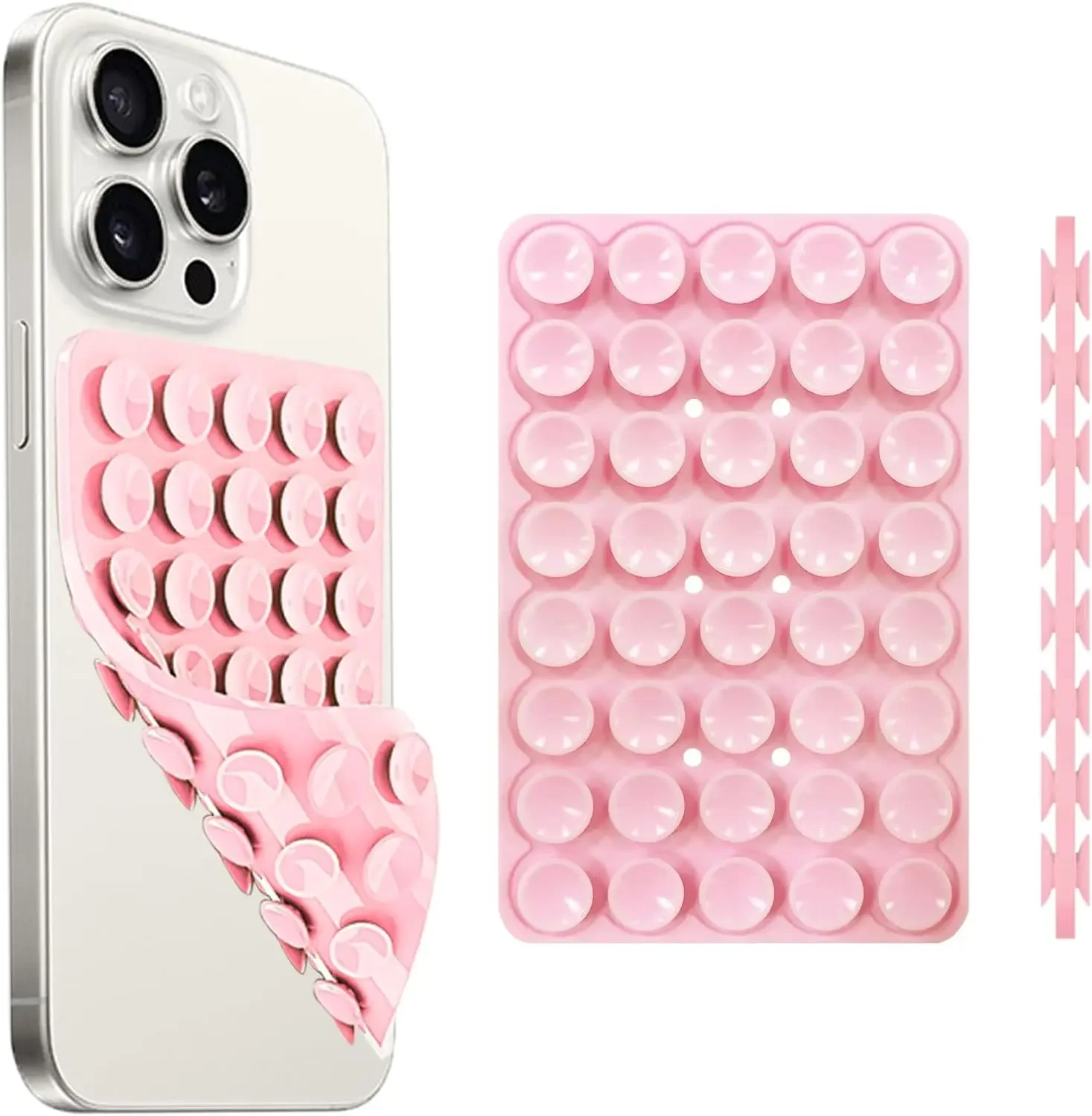 Phone Cases Rubber - 両面吸盤式スマホホルダー、シリコン吸盤式スマホケース接着剤付き粘着グリップハンズフリーグリップスマホスタンド