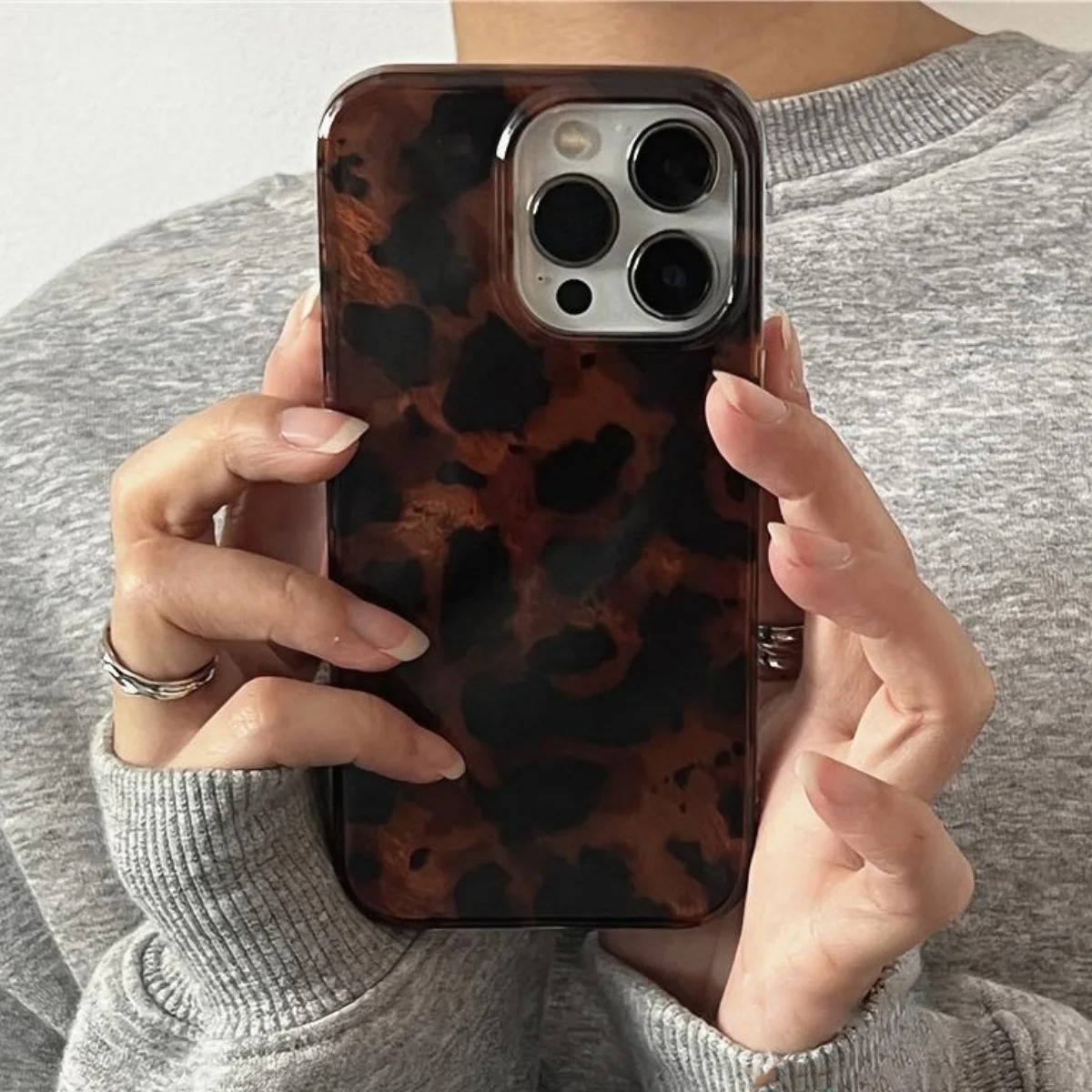 Phone Cases Pinterest - レトロアンバーテクスチャレーザー加工iPhoneケース iPhone 17 16 Pro Max