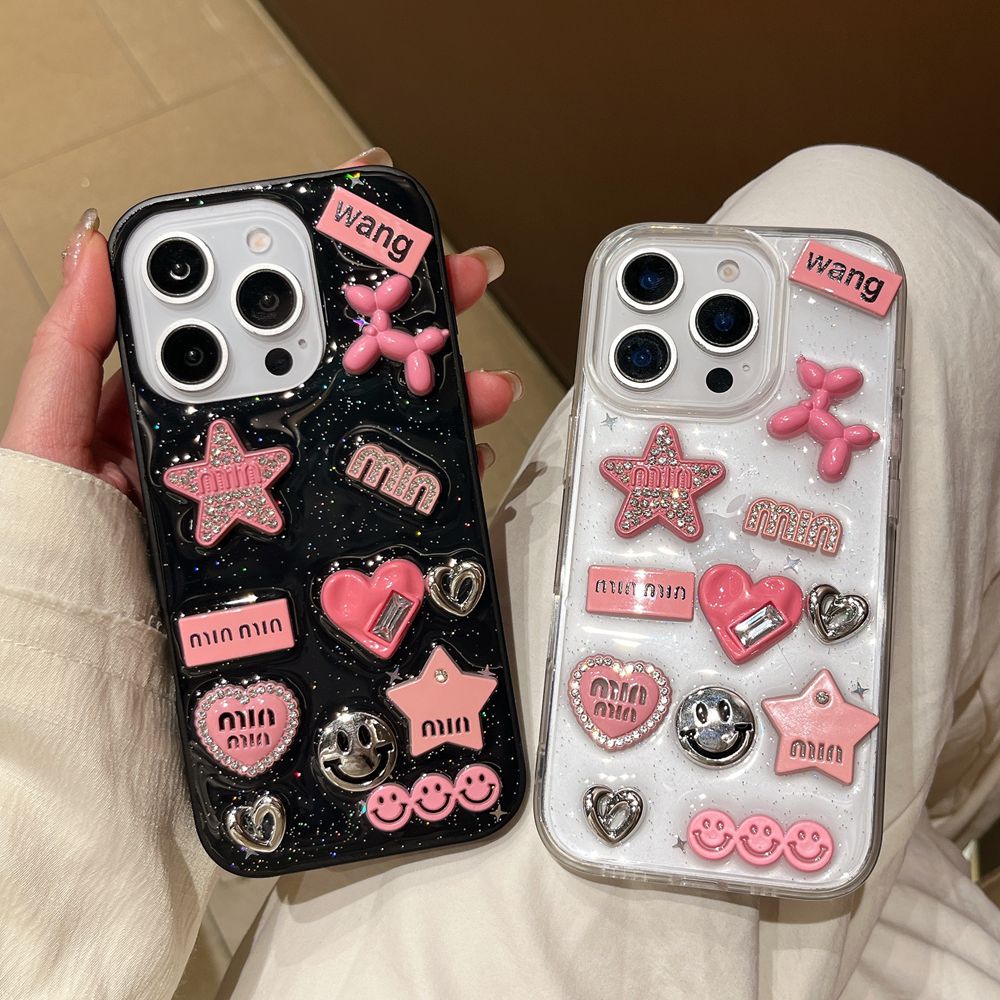 Phone Cases Dior - かわいい 3D ラブハート Y2K スタースパイシーガール電話ケース iphone