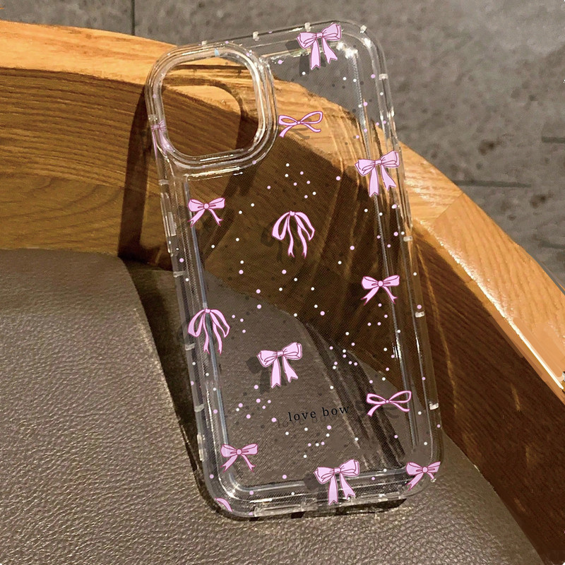 Phone Cases Dior - カラフルなリボン柄クリアケース iPhone 17 16 14 13