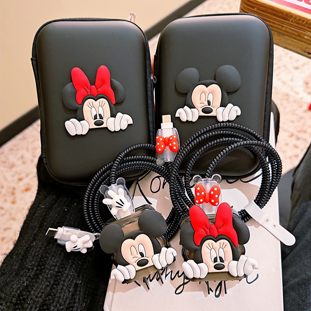 Phone Cases Rubber - かわいいミッキーミニーのケーブルプロテクター iPhone/iPad 18W/20W充電器保護ケース ケーブル管理 スマホのコードオーガナイザー