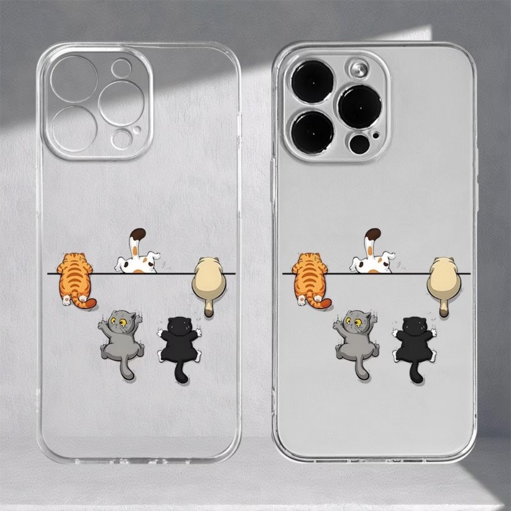 Phone Cases Cute - 5匹のかわいい猫柄のスマホケース iPhone 11 12 13 14