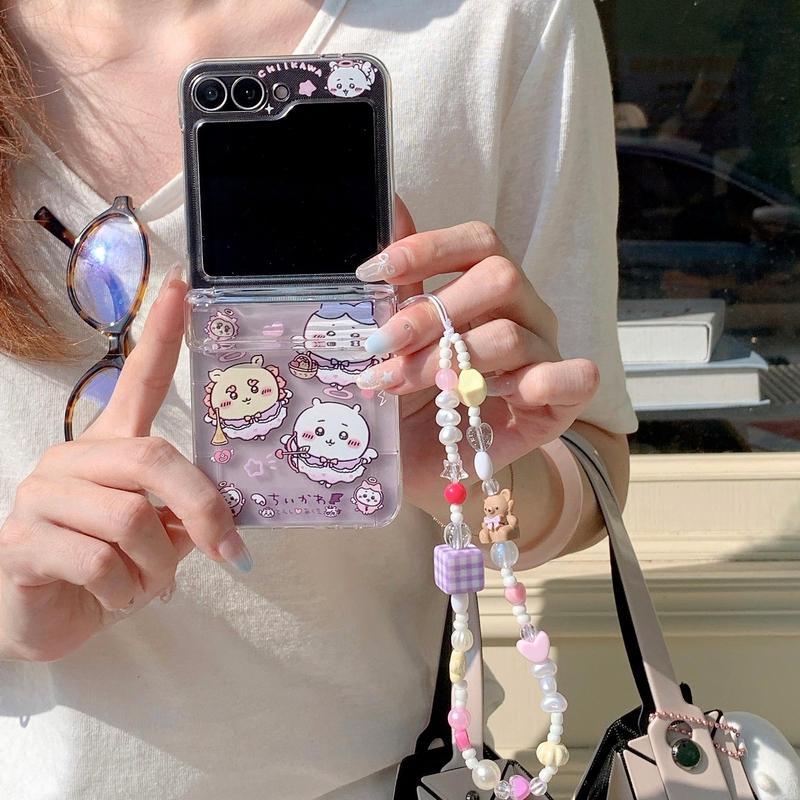Phone Cases With Wallet - 可愛い漫画アニメちいかわうさぎハチワレカードウォレットポケット付きスマホケース Samsung Galaxy Z Flip 7