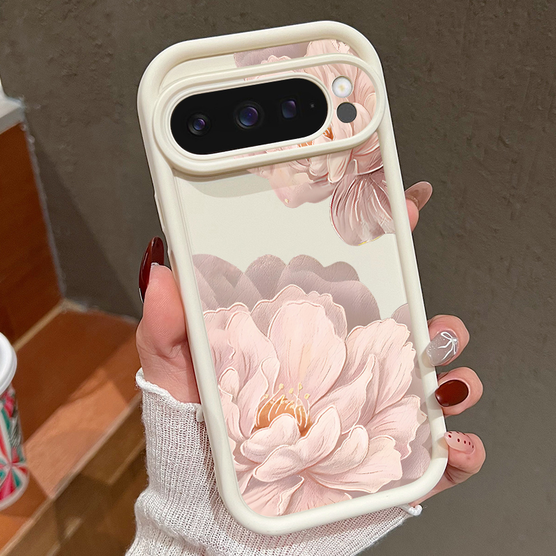Phone Cases Google Pixel 10 Pro - ピンクの花柄ソフトTPUスマホケース Google Pixel 10 9 8
