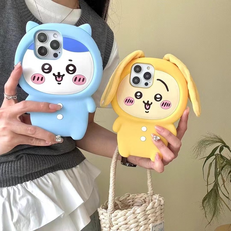 Phone Cases Durable - 漫画3DパジャマうさぎハチワレiPhoneケース iPhone 17 Pro Max 16