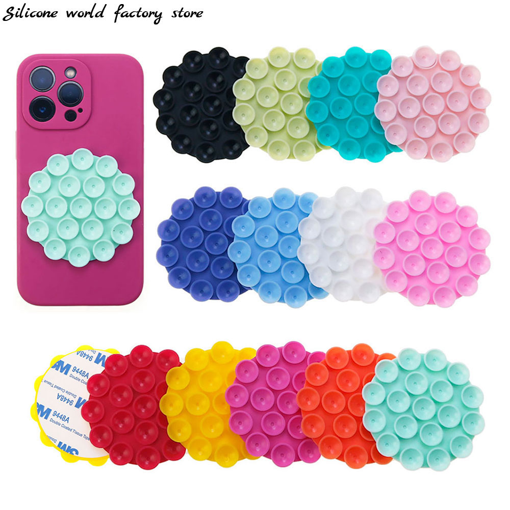 Phone Cases Rubber - シリコーンワールドラウンドシリコーン吸盤携帯電話固定ブラケット車載ホルダー電話ケース滑り止めスタンド固定パッド