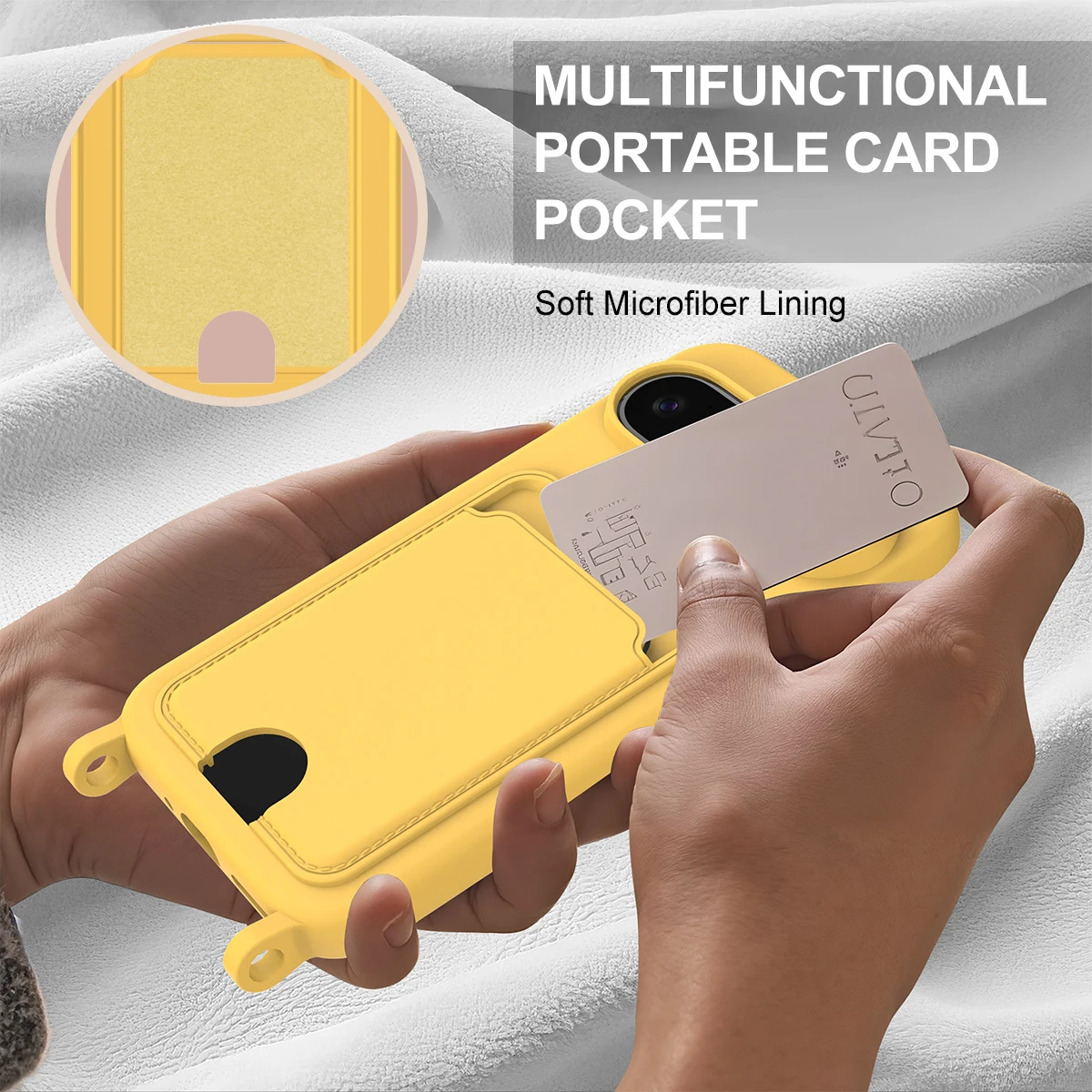 プレミアムランヤードロープ ソフトリキッドシリコン製スマホケ - Phone Cases With Wallet のレビューと価格