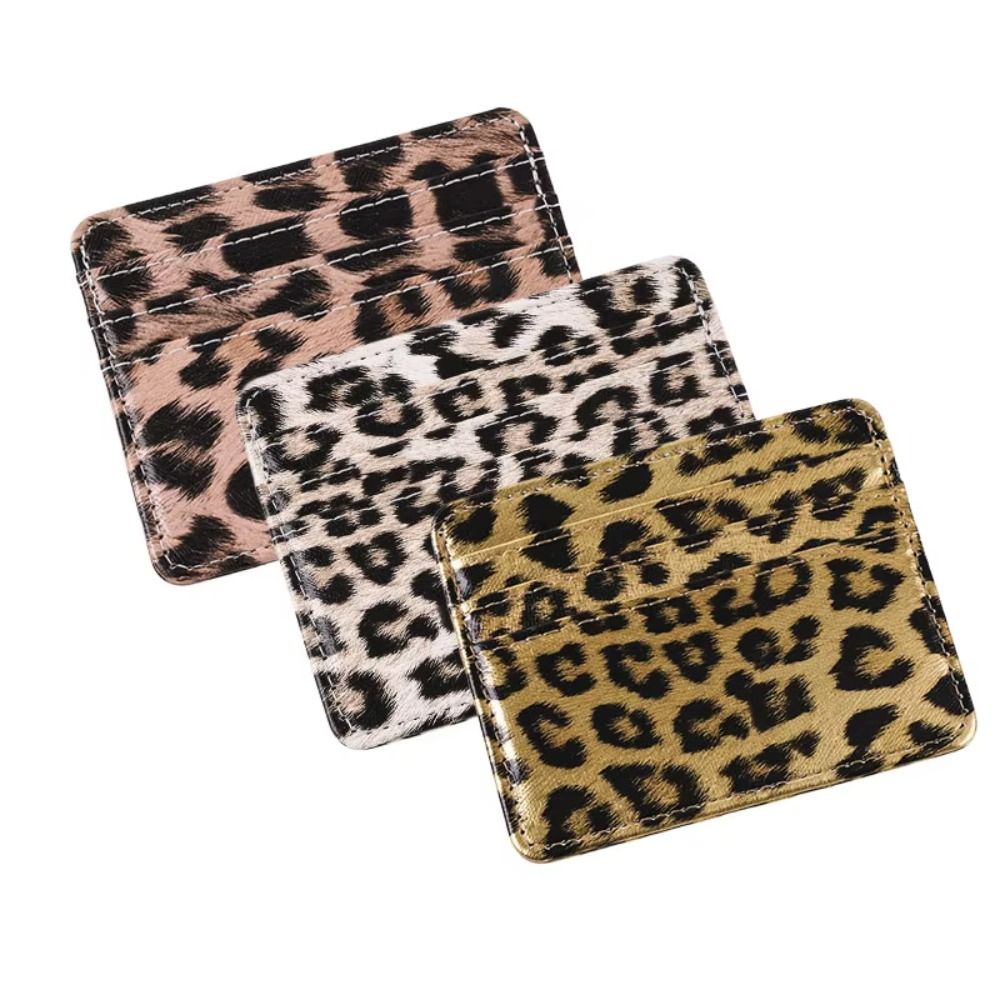 クラシックPUレザー レオパード柄 カードウォレット スリム - Slim Card Slot Case のレビューと価格