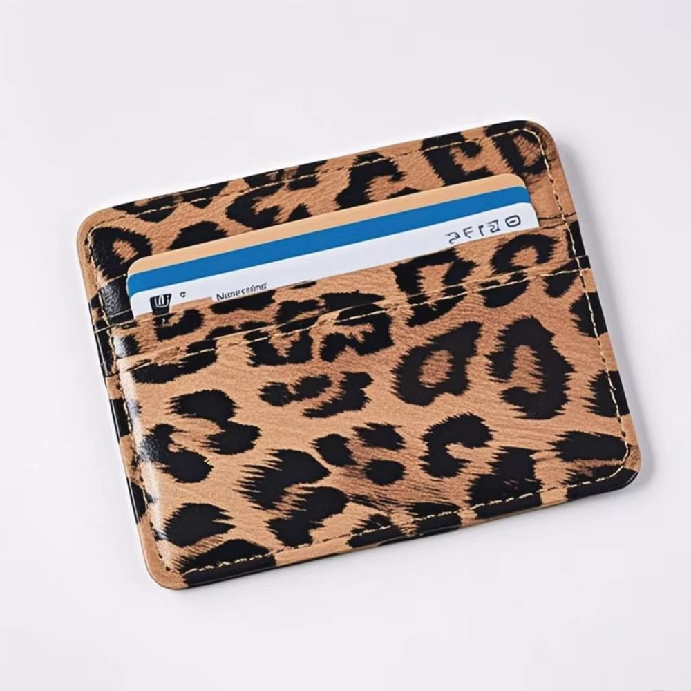 クラシックPUレザー レオパード柄 カードウォレット スリム - Slim Card Slot Case のレビューと価格