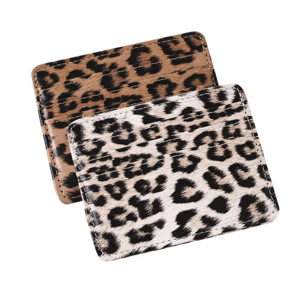 クラシックPUレザー レオパード柄 カードウォレット スリム - Slim Card Slot Case のレビューと価格