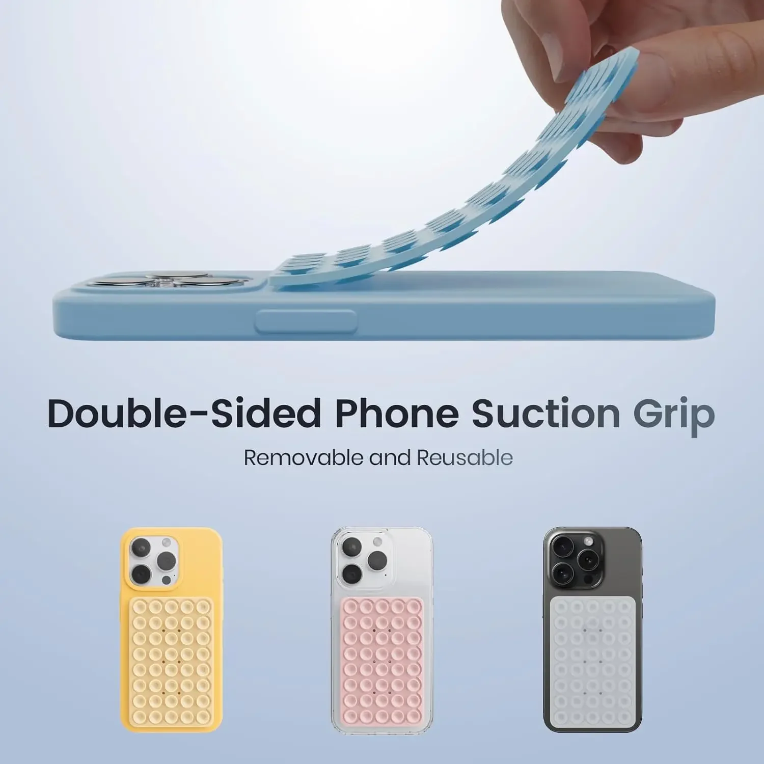 両面吸盤式スマホホルダー、シリコン吸盤式スマホケース接着剤付 - Phone Cases Rubber のレビューと価格