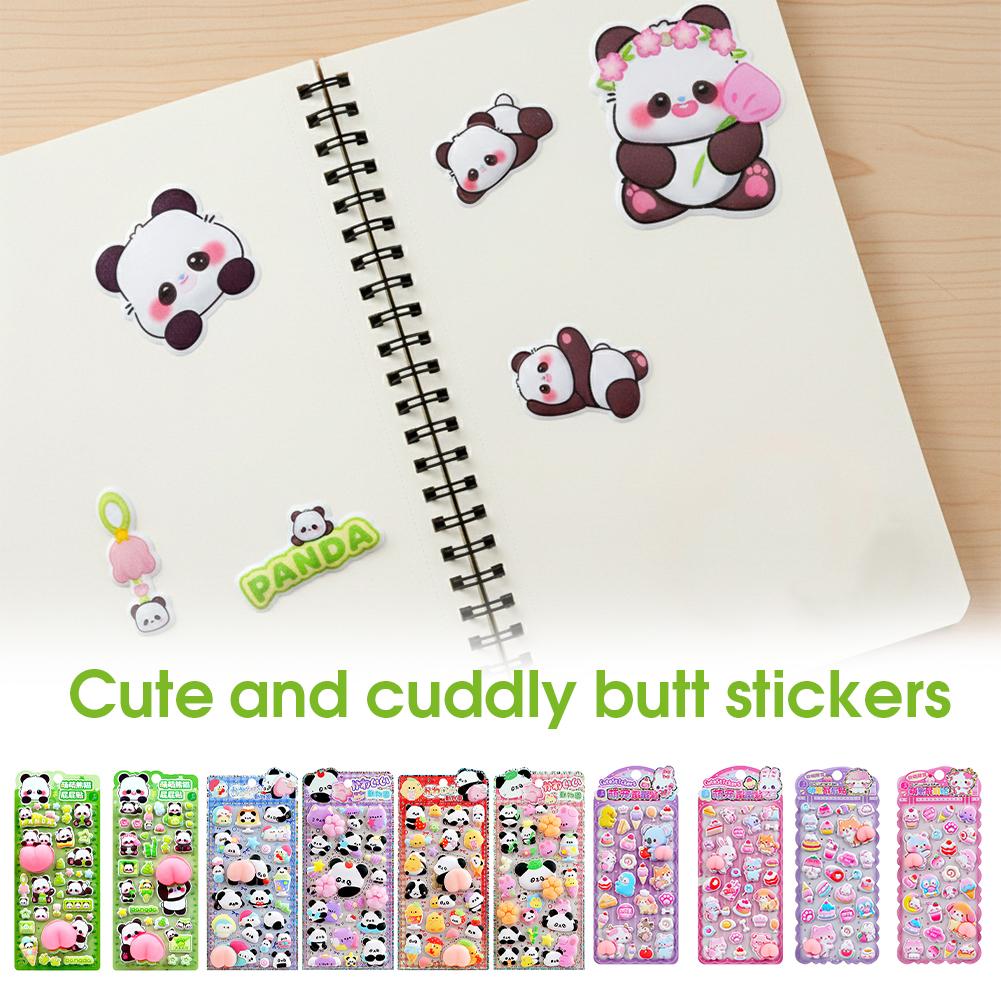 かわいい3Dパンダ漫画ストレス解消ラバーステッカー、子供向け - Phone Cases Rubber のレビューと価格