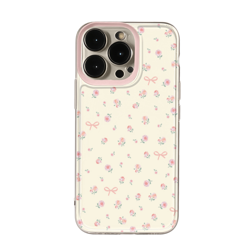 花柄ローズ韓国風優しいクリームピンク可愛い多用途スマホケース - Phone Cases Junk のレビューと価格