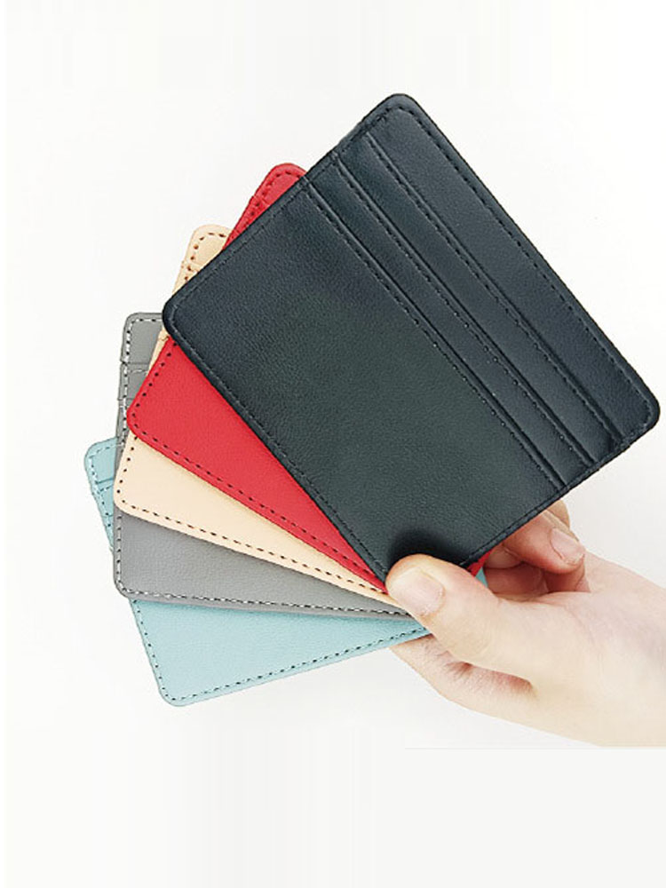 1pc puレザーidカードホルダーキャンディーカラーの銀行 - Slim Card Slot Case のレビューと価格