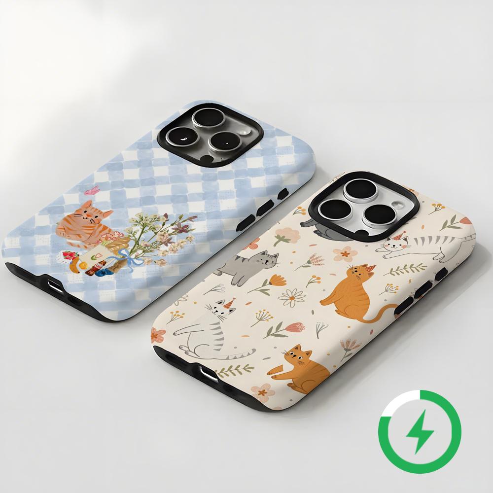 かわいい猫と犬のスマホケース マグネット式 2-in-1 光 - Phone Cases Cute のレビューと価格