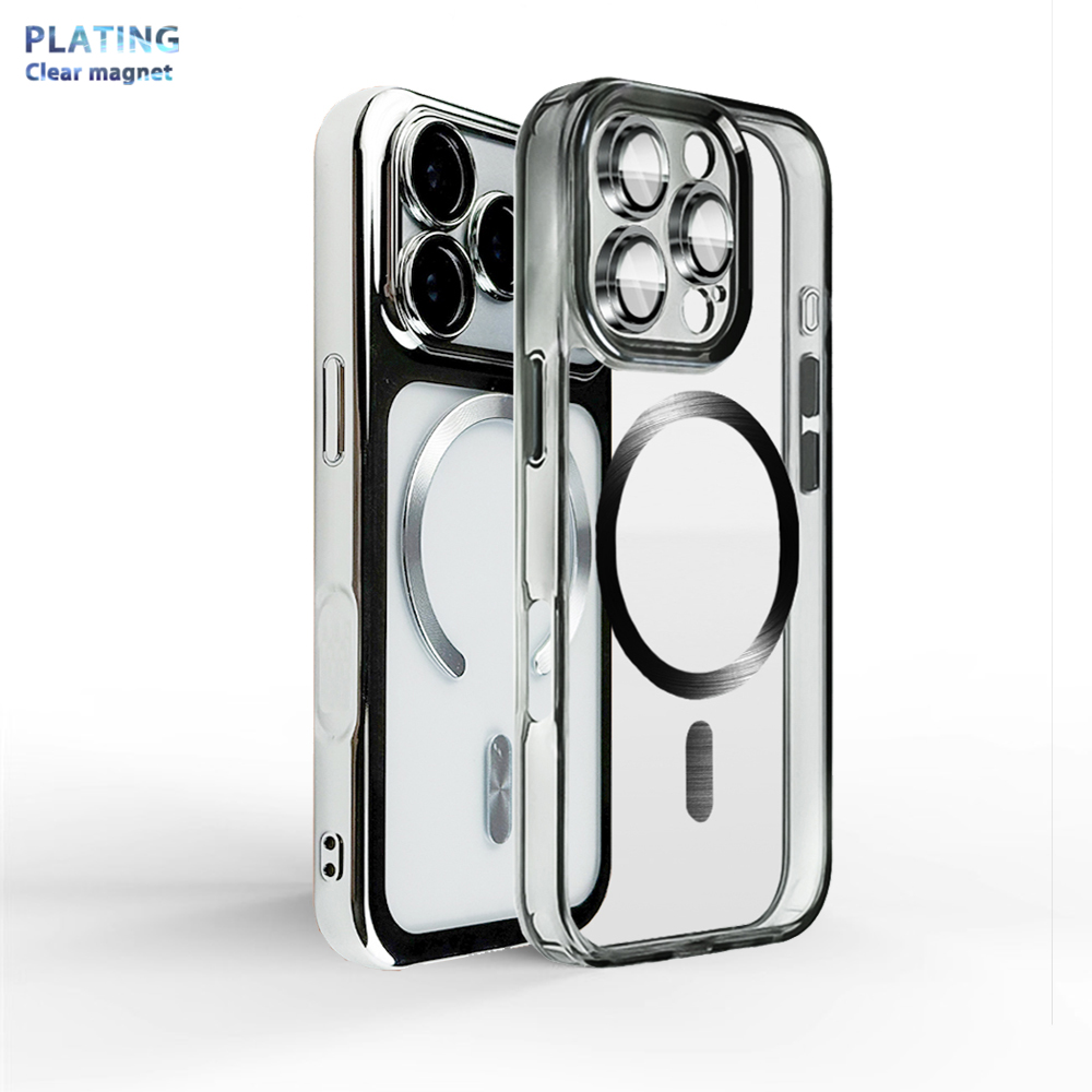 電気めっき無線磁気吸収全背面保護適用Magsafe透明スマホ - Camera Lens Protector のレビューと価格
