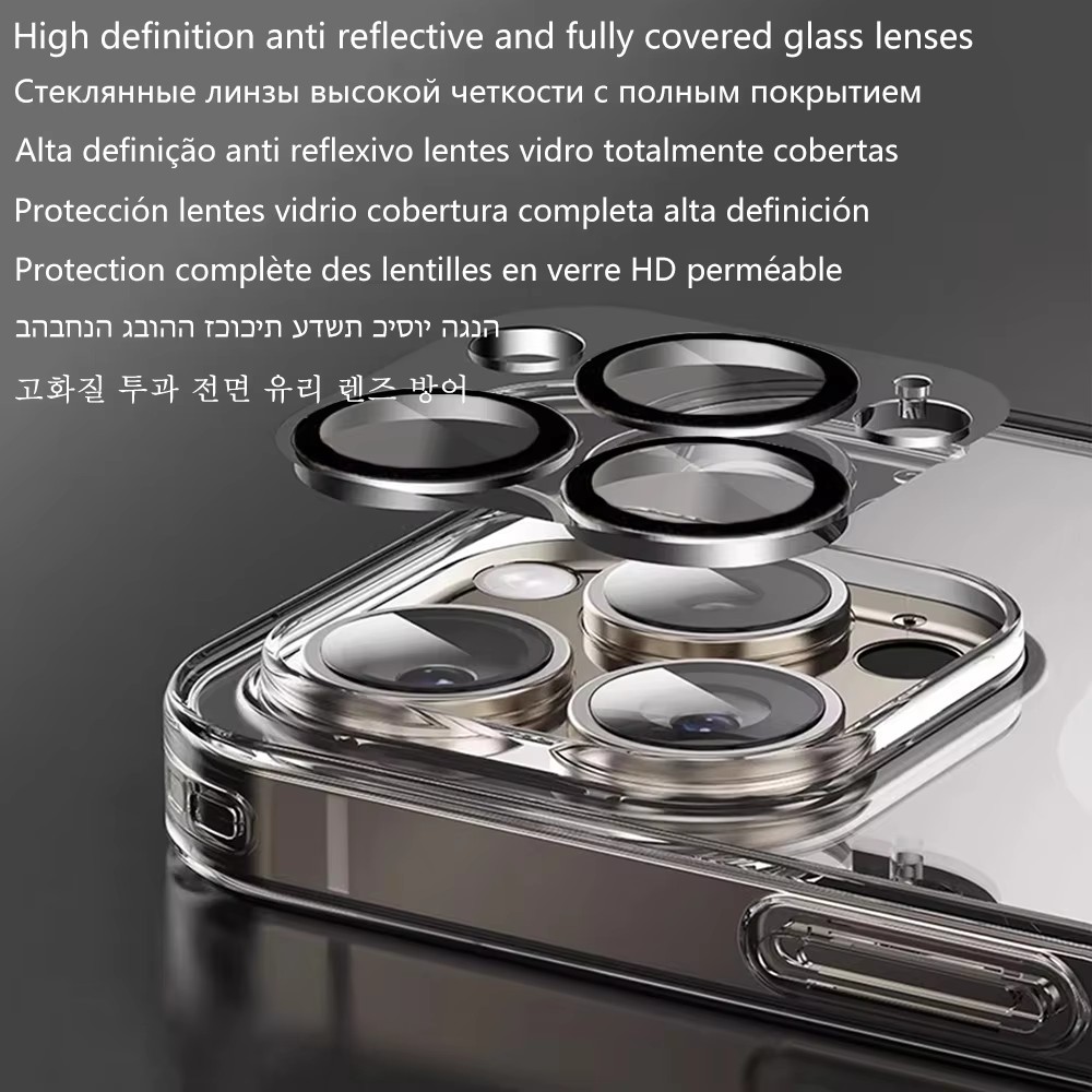 電気めっき無線磁気吸収全背面保護適用Magsafe透明スマホ - Camera Lens Protector のレビューと価格