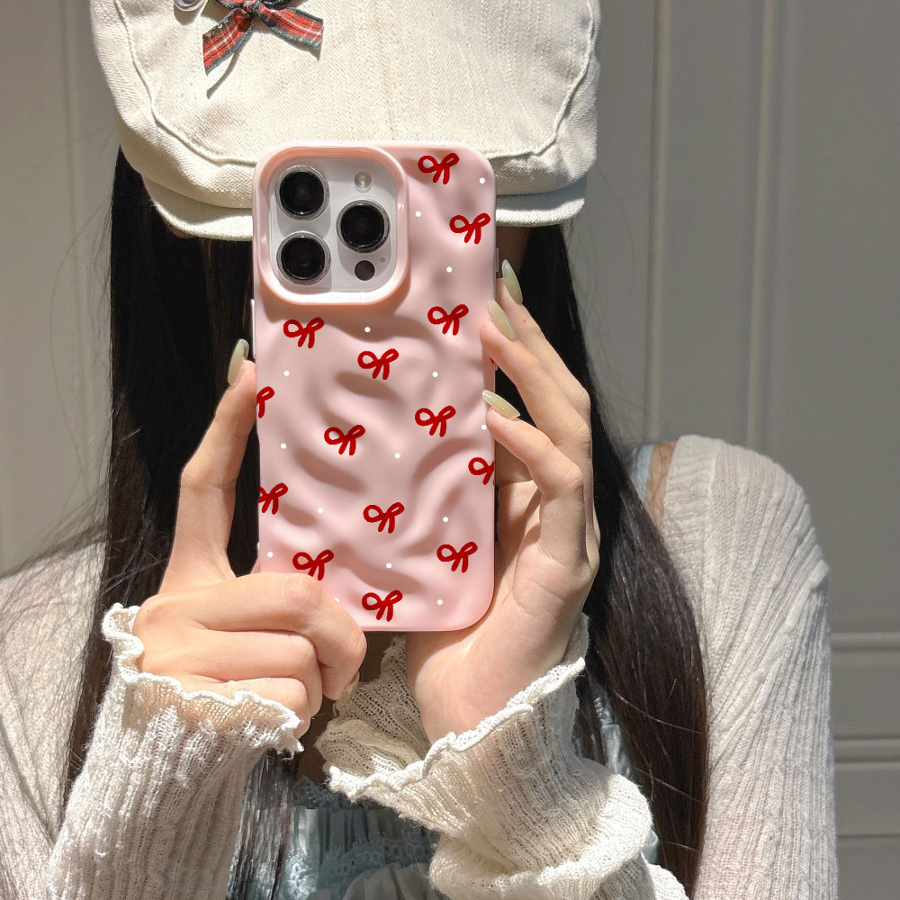 3D水波紋レッドハートプリントiPhoneケース iPhon - Phone Cases Durable のレビューと価格