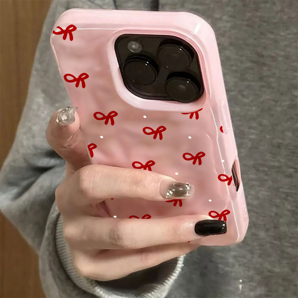 3D水波紋レッドハートプリントiPhoneケース iPhon - Phone Cases Durable のレビューと価格