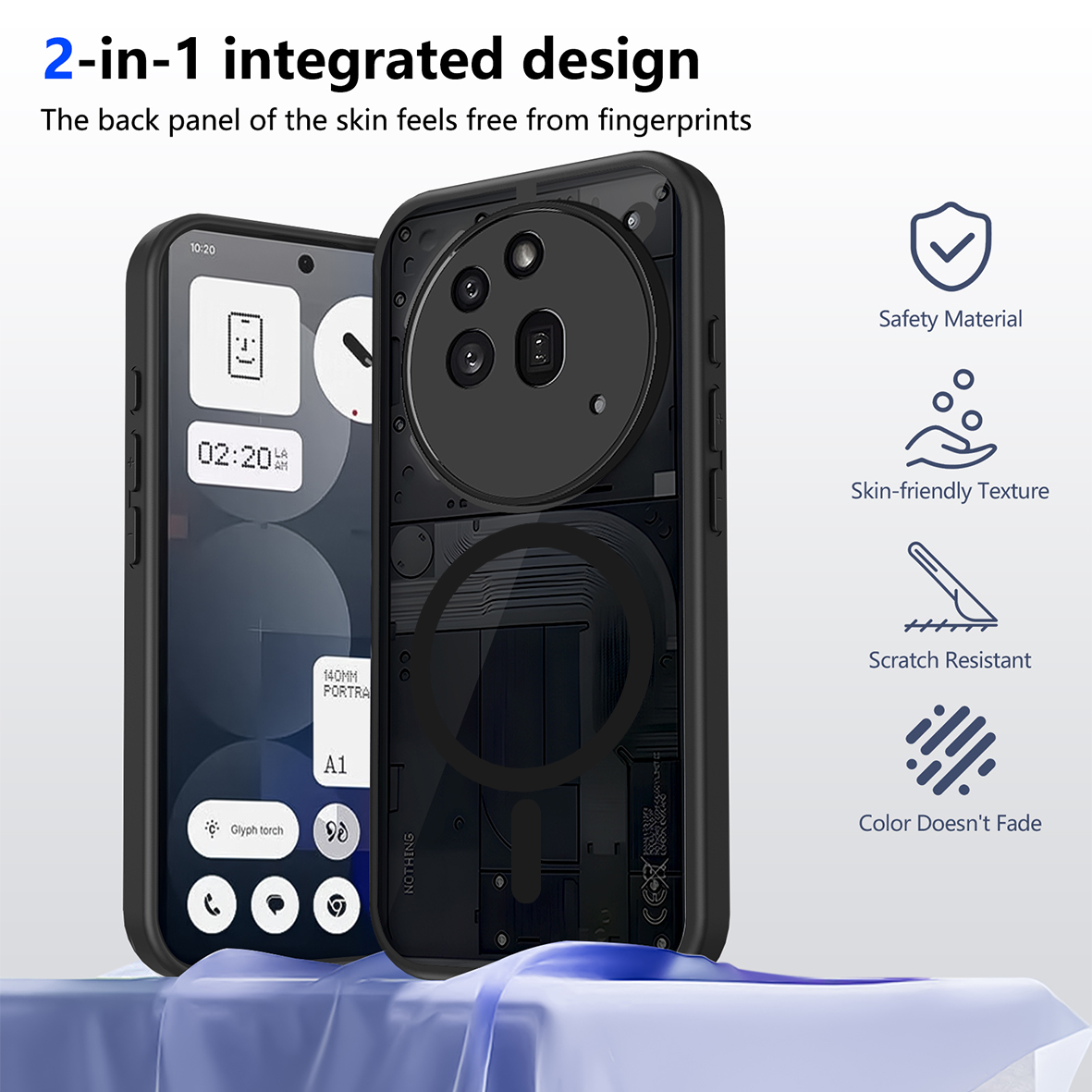 超薄型マット半透明磁気ケース何も電話 3A 3APro 2A - Phone Cases Nothing 3A のレビューと価格
