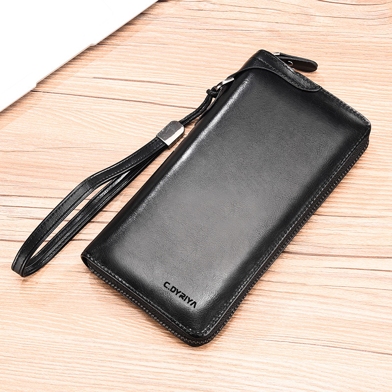 メンズPUレザー長財布、ジップアラウンドパース、男性用クラッ - Phone Cases With Wallet のレビューと価格