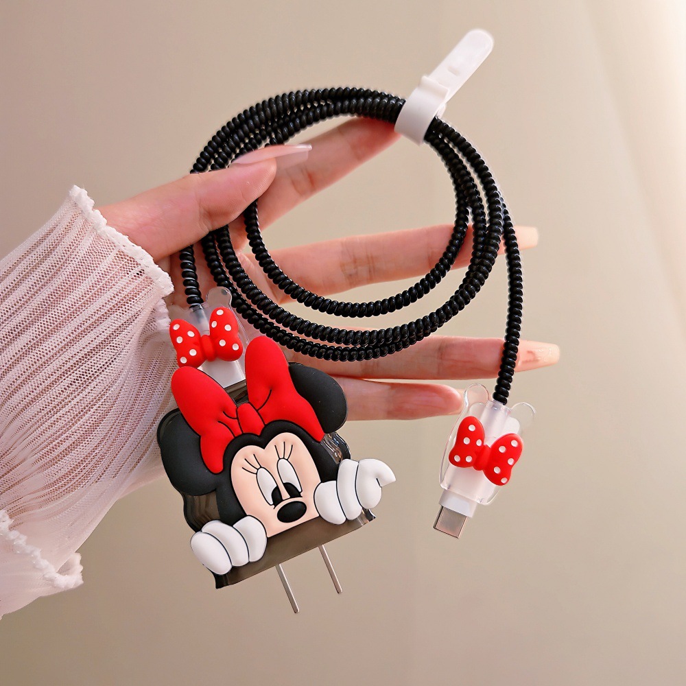 かわいいミッキーミニーのケーブルプロテクター iPhone/ - Phone Cases Rubber のレビューと価格