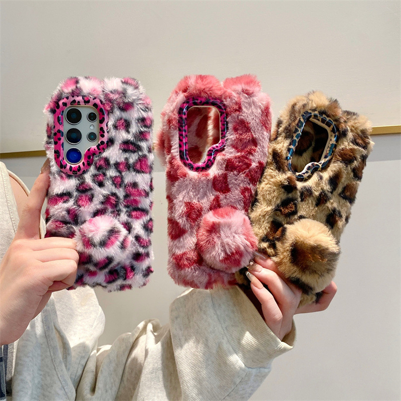 ラグジュアリー3Dレオパードプリントラビットプラッシュスマホ - Samsung Galaxy S25 のレビューと価格