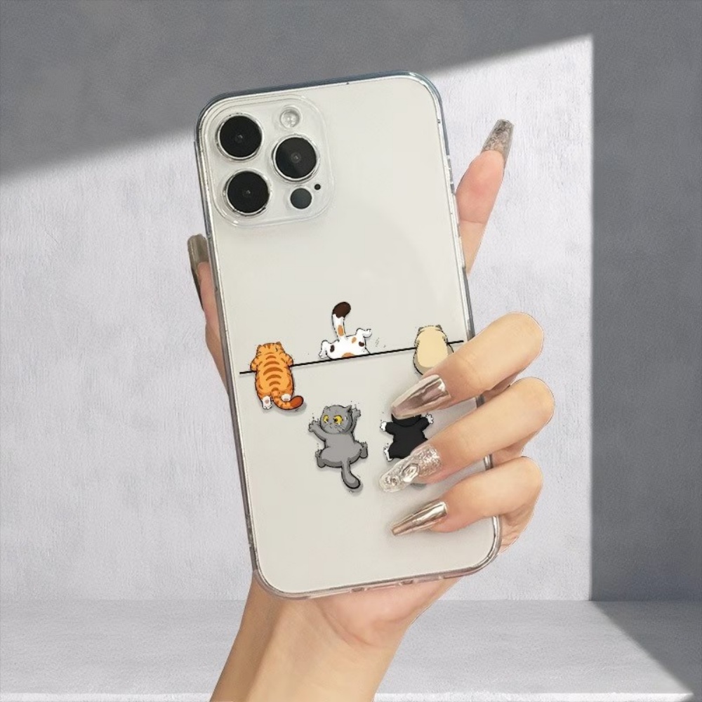 5匹のかわいい猫柄のスマホケース iPhone 11 12  - Phone Cases Cute のレビューと価格