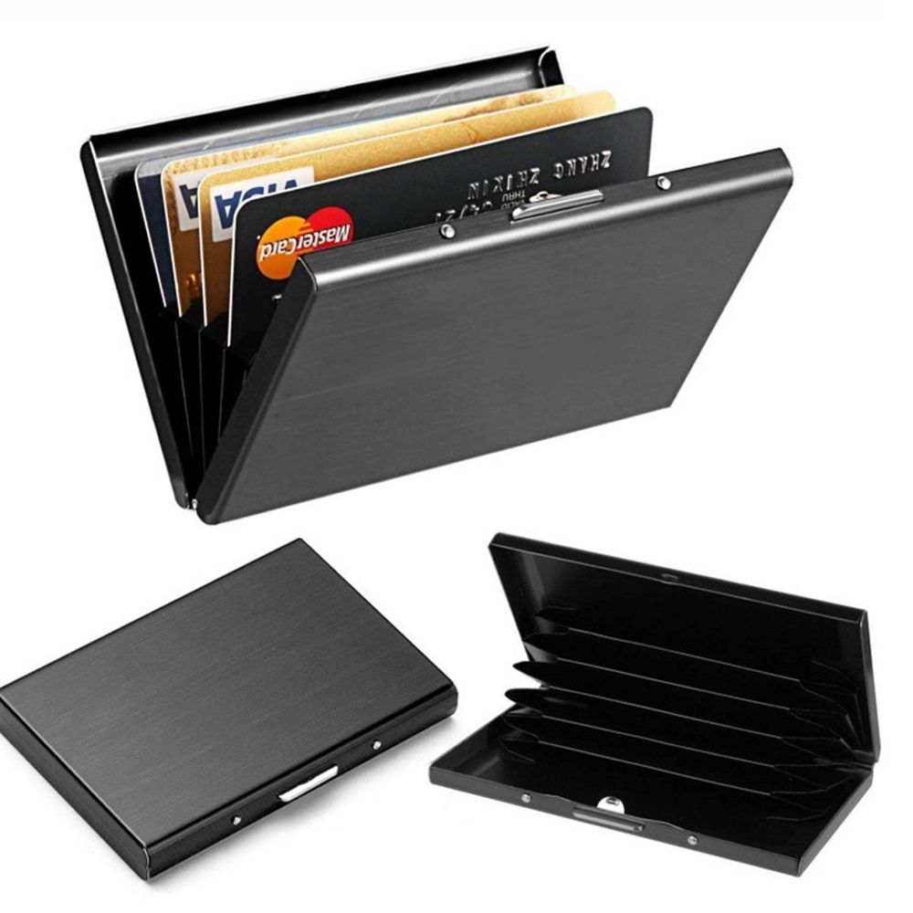 スリムなステンレス製RFIDカードケース 6枚収納 スキャニ - Slim Card Slot Case のレビューと価格
