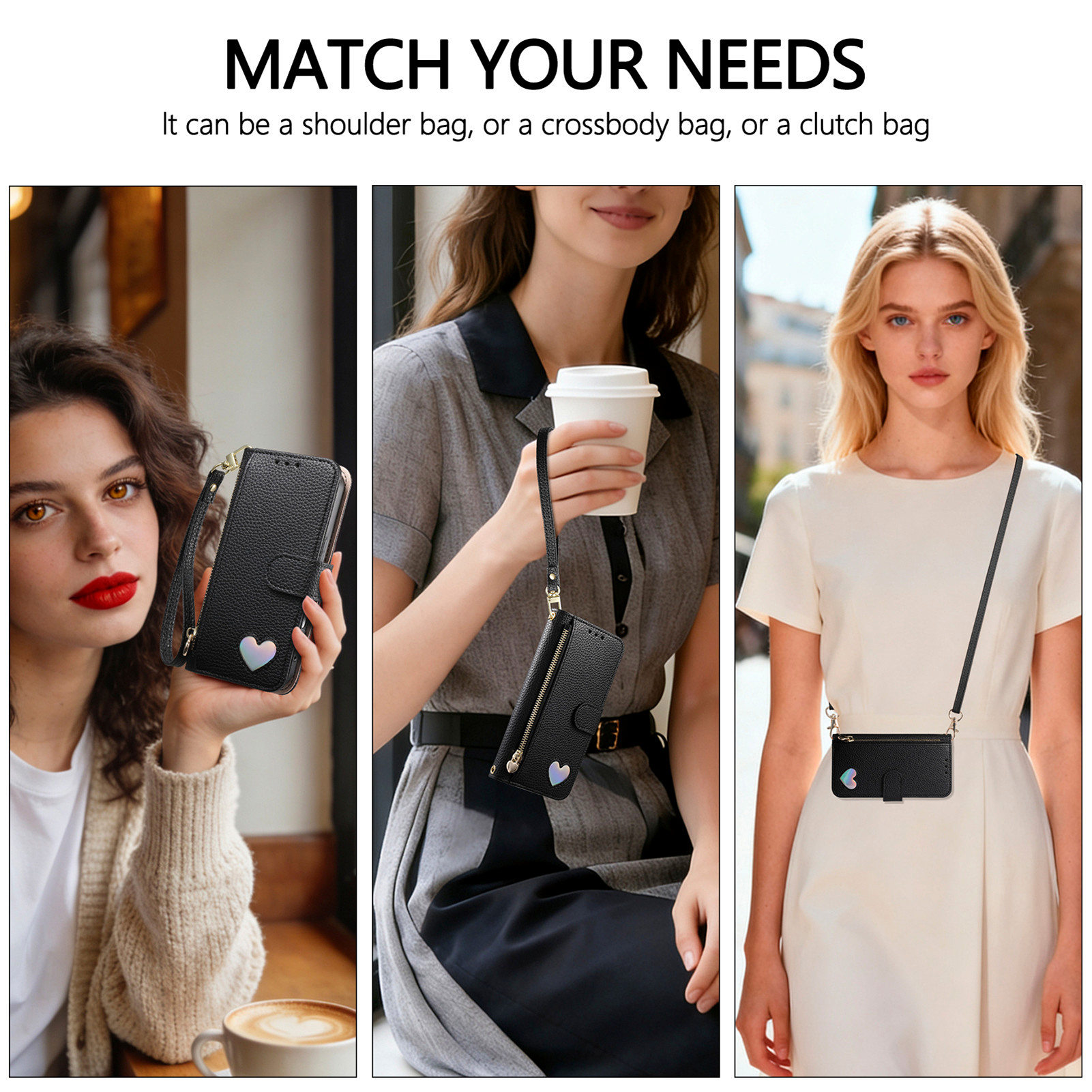 PUレザー製ジッパー付きクロスボディリストストラップフリップ - Phone Cases With Wallet のレビューと価格