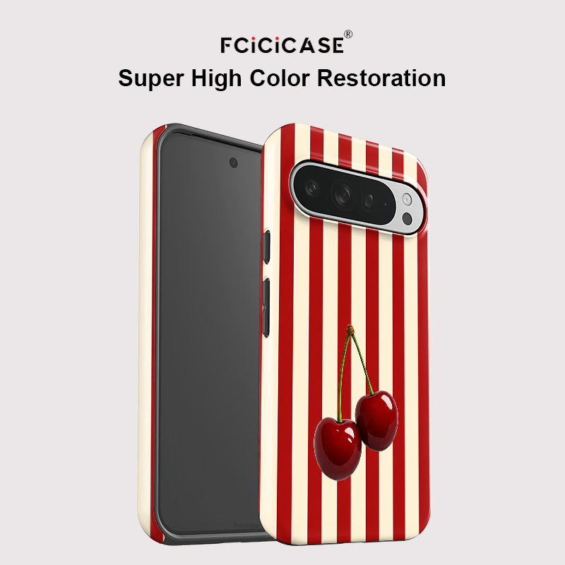Fcicicase チェリーストライプパターン電話ケース G - Phone Cases Google Pixel 10 Pro のレビューと価格