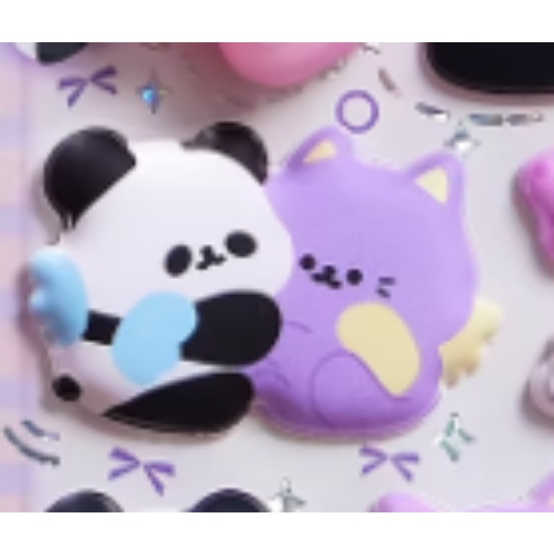 かわいい3Dパンダ漫画ストレス解消ラバーステッカー、デコレー - Phone Cases Rubber のレビューと価格
