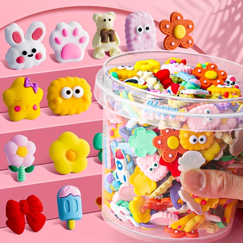 100個 DIY ミックスフラワーアニマルソフトラバーステッ - Phone Cases Rubber のレビューと価格