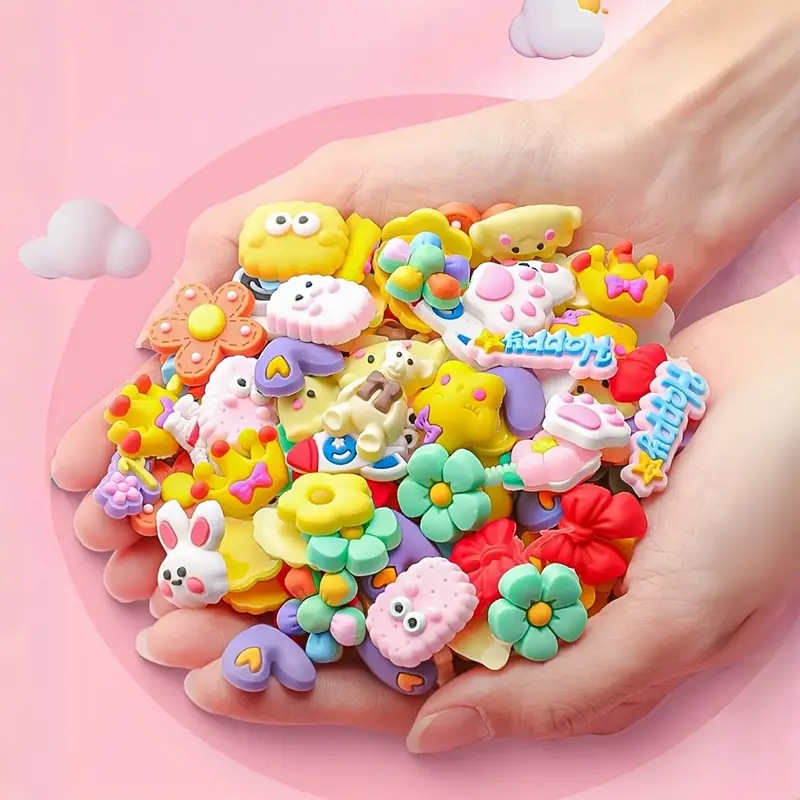 100個 DIY ミックスフラワーアニマルソフトラバーステッ - Phone Cases Rubber のレビューと価格