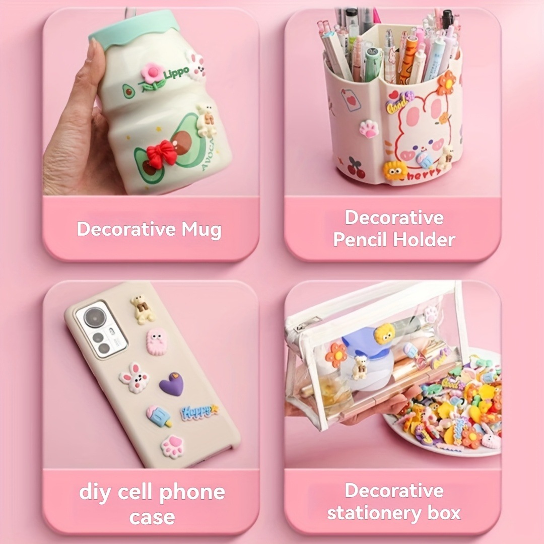 100個 DIY ミックスフラワーアニマルソフトラバーステッ - Phone Cases Rubber のレビューと価格