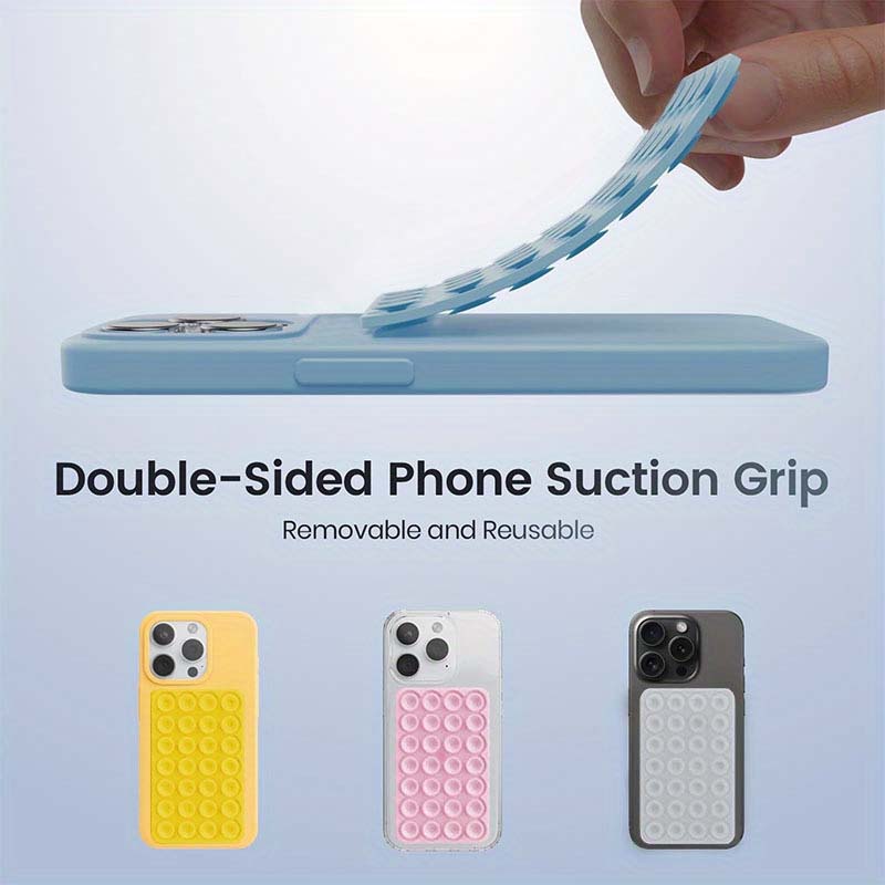 強力な両面ノーハンドグリップ付きシリコン吸盤式スマホスタンド - Phone Cases Rubber のレビューと価格