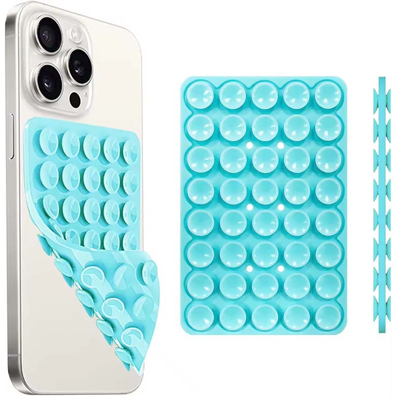 強力な両面ノーハンドグリップ付きシリコン吸盤式スマホスタンド - Phone Cases Rubber のレビューと価格