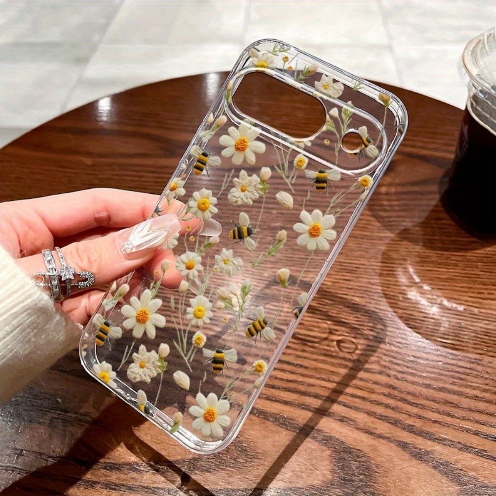 かわいいミツバチの花柄ソフトクリア電話ケース Google  - Phone Cases Google Pixel 10 Pro のレビューと価格