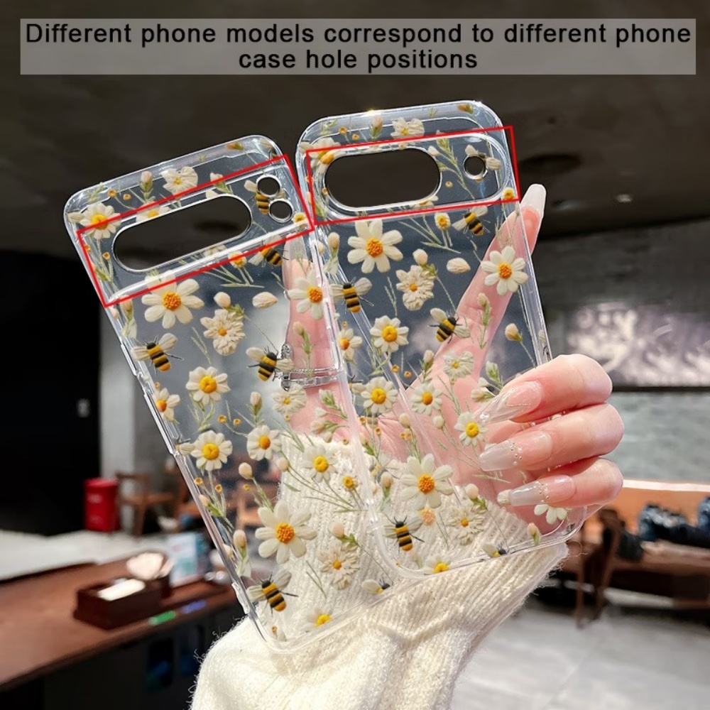 かわいいミツバチの花柄ソフトクリア電話ケース Google  - Phone Cases Google Pixel 10 Pro のレビューと価格