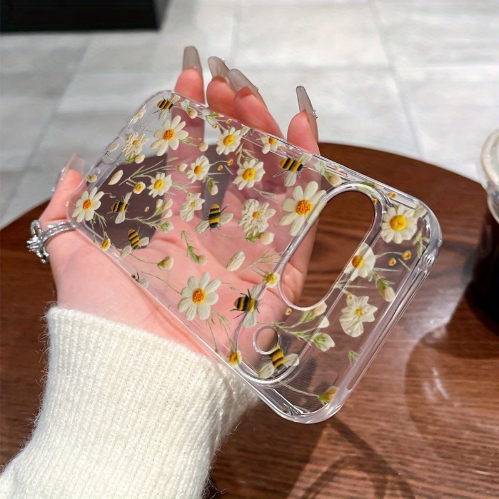 かわいいミツバチの花柄ソフトクリア電話ケース Google  - Phone Cases Google Pixel 10 Pro のレビューと価格