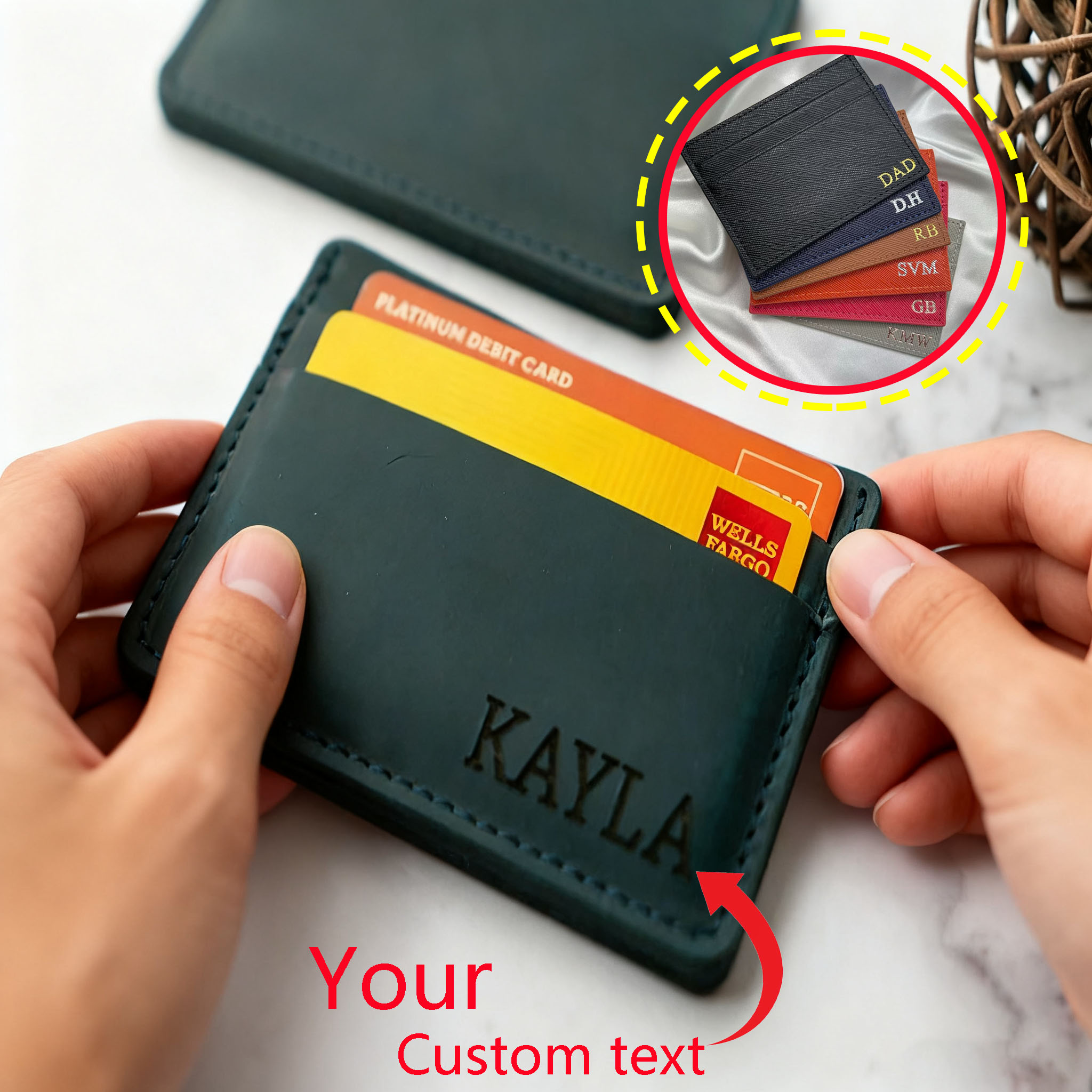 カスタム高級レザーIDカードホルダー、多スロット薄型カードケ - Slim Card Slot Case のレビューと価格