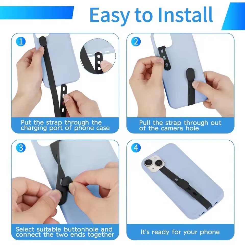 2 個ポータブルシリコン電話ストラップ調節可能な電話ケースリ - Phone Cases Rubber のレビューと価格